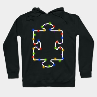 Puzzle Piece Autism Christmas Lights Hoodie